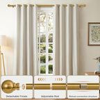 Modern Gold Curtain Rods for Windows 48 to 84 Inch 1" Diameter Adjustable Heavy - Image 3