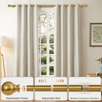 Modern Gold Curtain Rods for Windows 66 to 120 Inch Long Heavy Duty Brass - Image 3