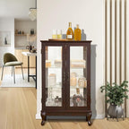 Curio Cabinet with Lighted Display, Glass Display with Mirrored Back, Vintage - Image 5
