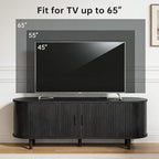 58" Mid Century Modern TV Stand, Wood TV Consoles - Image 6