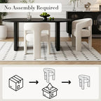 Modern Chenille Dining Chairs Set of 2, Upholstered Barrel Chairs - Image 3