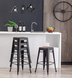 HAOBO Home 30" Backless Metal Counter Stool Height Bar Stools Barstools - Image 7