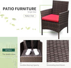Greesum 3 Pieces Patio Furniture Sets Outdoor PE Rattan Wicker Chairs - Image 4