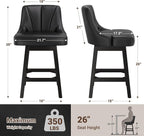 YaFiti Swivel Bar Stool 1 Pcs, 26 Inch Counter Height Bar Stools - Image 3