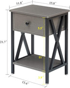 VECELO Nightstands Set of 2, Modern Bedside End Tables, Night Stands - Image 3
