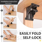 8 Pack Folding Brackets, Self-Lock Hinge - Image 3