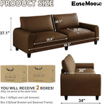 EASE MOOSE 88.5" Large Seat Faux Leather Loveseat Sofa, Waterproof and - Image 2
