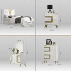 Kings Brand Furniture Claire 6-Piece Queen Size Bedroom Set - Image 6