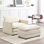 ROWHY Single Armchair with Ottoman, Modern Corduroy Cloud Couch with by ROWHY