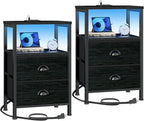Furologee Nightstands Set of 2, End Tables by Furologee