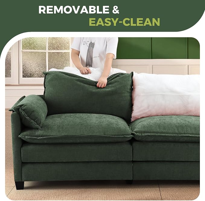 ELUCHANG 116" Luxury Modular Sectional Sofa, Comfy Deep Seat Cloud Couch - Image 7