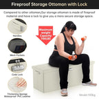 ENGPOW Storage Ottoman, Fireproof Folding Bench - Image 4