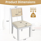 Westice Rattan Dining Chairs Set of 6, Farmhouse Natural Dining Room Chairs - Image 3