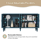 ARTPOWER 61.8" Hollow Carved Wood Accent Cabinet - Image 7
