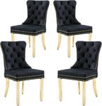 KCC Velvet Dining Chairs Set of 4, Upholstered High-end Tufted Dining Chair by KCC