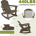 Outdoor Rocking Chairs Set of 4, HDPE Poly All-Weather Patio Rocking Chairs - Image 3