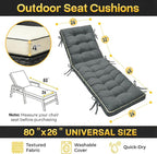 80x26 Inch Folding Chaise Lounge Cushion Quick Dry - Image 5
