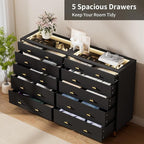 Drawer Dresser with LED Lights, 30.7" W x 39" H Tall Tempered Glass Top Dresser - Image 4