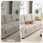 Dog Couch Cover for Sofa 100% Waterproof Faux Linen Sofa Covers for 3 Cushion - Image 7