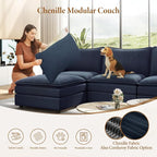 Vesgantti 108" U Shaped Sectional Couch, Deep Seat Cloud Modular Sectional Sofa - Image 6