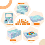 MeMoreCool Kids Sofa Couch, Glow in Dark Couch Sofa, Modular Convertible Kids - Image 4