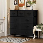 Sweetcrispy 9-Drawer Fabric Dresser Storage Tower - Image 2