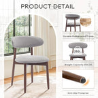 COLAMY Wooden Dining Chairs Set of 4, Modern Fabric Upholstered Dining Room - Image 5