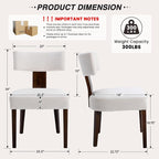 HNY Set of 4 Mid Century Modern Dining Chairs, Farmhouse Velvet Upholstered - Image 2