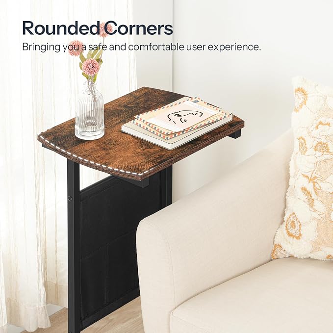 HOOBRO C Shaped End Table, 28.3" Side Table - Image 8