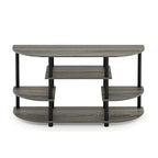 Furinno JAYA Simple Design Corner TV Stand, French Oak Grey/Black, 42.04 x - Image 5