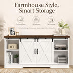 4 EVER WINNER Farmhouse Coffee Bar Cabinet, Kitchen Storage Cabinet, Coffee - Image 3