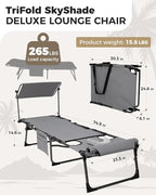 KingCamp Tanning Chair with Face Hole, Lounge Chairs Outdoor Folding Comfy - Image 2