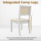 Westice Rattan Dining Chairs Set of 4, Farmhouse Natural Dining Room Chairs - Image 7