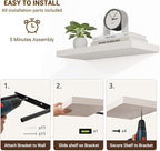 Acovy 24 Inch Floating Shelves, Wooden Shelves - Image 6