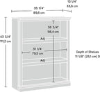 Sauder Miscellaneous Storage 3-Shelf Bookcase/ Book Shelf, Lintel Oak finish - Image 3
