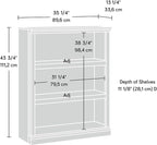 Sauder Miscellaneous Storage 3-Shelf Bookcase/ Book shelf, Jamocha Wood finish - Image 3