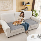 Dog Couch Cover for Sofa 100% Waterproof Faux Linen Sofa Covers for 3 Cushion - Image 2