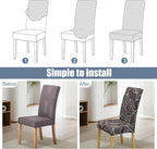 BIETYONE Stretch Dining Chair Covers Set of 8, Soft Removable Washable Kitchen - Image 4