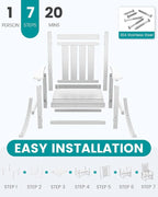 SERWALL Outdoor Rocking Chair, HDPE Rocking Chair - Image 6