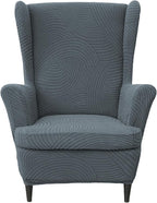 HAOYONG Wing Chair Slipcovers Printed Wingback Chair Covers 2 Pieces Wingback by HAOYONG