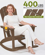 Outdoor Oversized Adirondack Rocking Chairs, All Weather HDPE Patio Rocking - Image 4