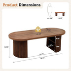 Oval Fluted Coffee Table - Image 2