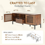Bme Millie Solid Wood TV Stand for TVs up to 65 Inches, Modern Farmhouse TV - Image 2