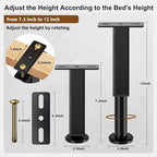Bed Support Legs, 7.3-12 in Heavy Duty Metal Furniture Feet - Image 2