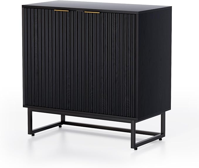 EYYTHUNG Fluted Storage Cabinet Sideboard Buffet Cabinet, Modern Accent Cabinets - Image 9