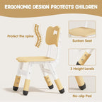 Brelley Kids Table and 4 Chairs Set, Height Adjustable Toddler Table and Chair - Image 5