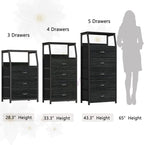 Furnulem Black Night Stand, Small Dresser - Image 7