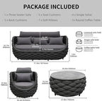 TWT 6-Piece Aluminum Patio Furniture Set, Modern Outdoor Conversation Set - Image 2