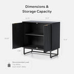 EYYTHUNG Fluted Cabinet with Storage, Sideboard Buffet Cabinet with Adjustable - Image 3