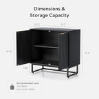 EYYTHUNG Fluted Cabinets with Storage Set of 2, Sideboard Buffet Cabinet with - Image 2